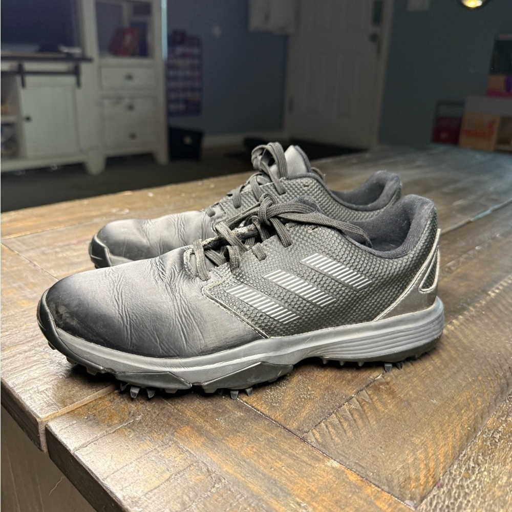 Adidas Bounce Golf Shoes Men’s 7.5 Black Soft spikes - Picture 3 of 12